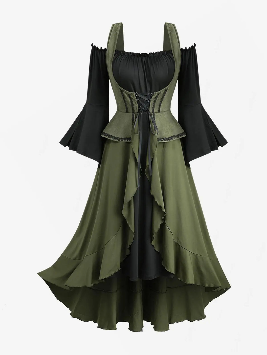 Artistic Flare Sleeves Women Plus Size Dress