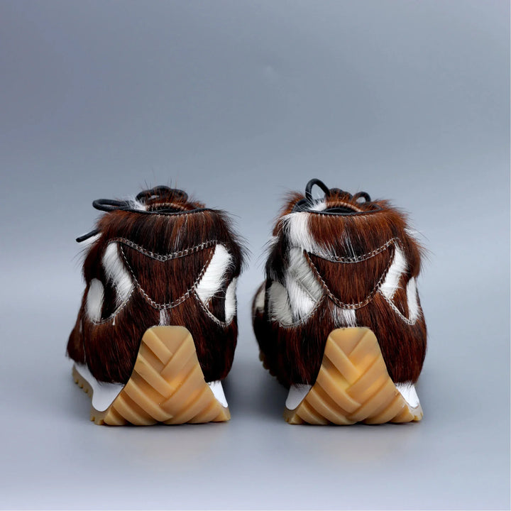 Luxury Low-top Natural Calf Hair Women's Sneakers