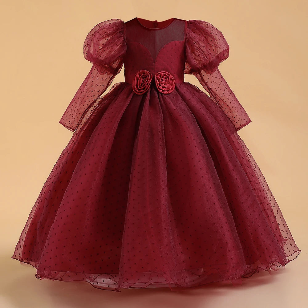 Charming Floral Belt Little Bridesmaid Dress