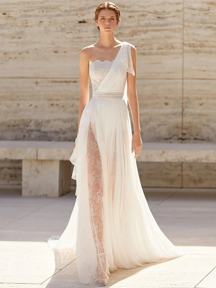 Vintage Lace A-Line Wedding Dress