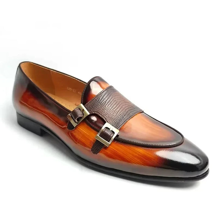 Stylish Double Monk Buckle Loafers