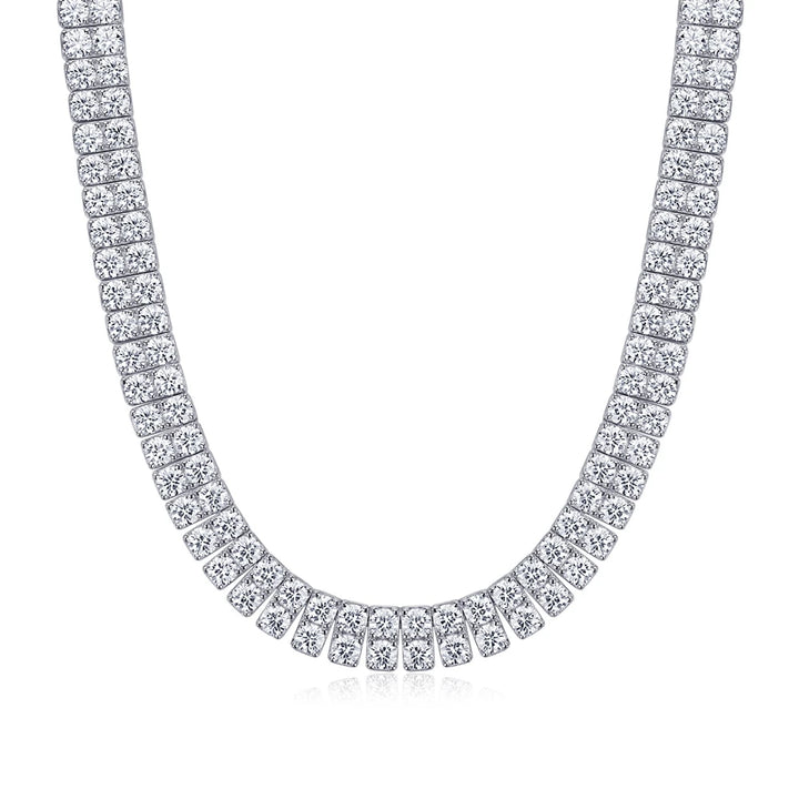 Fancy Moissanite Tennis Necklace