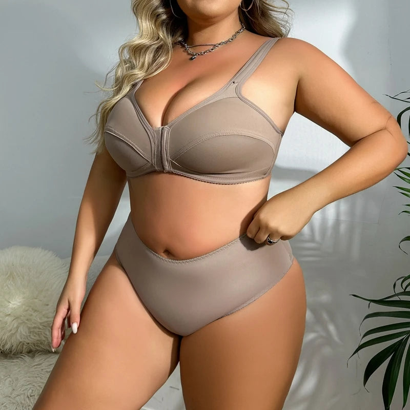 Adjustable Plus Size Wireless Bra Set