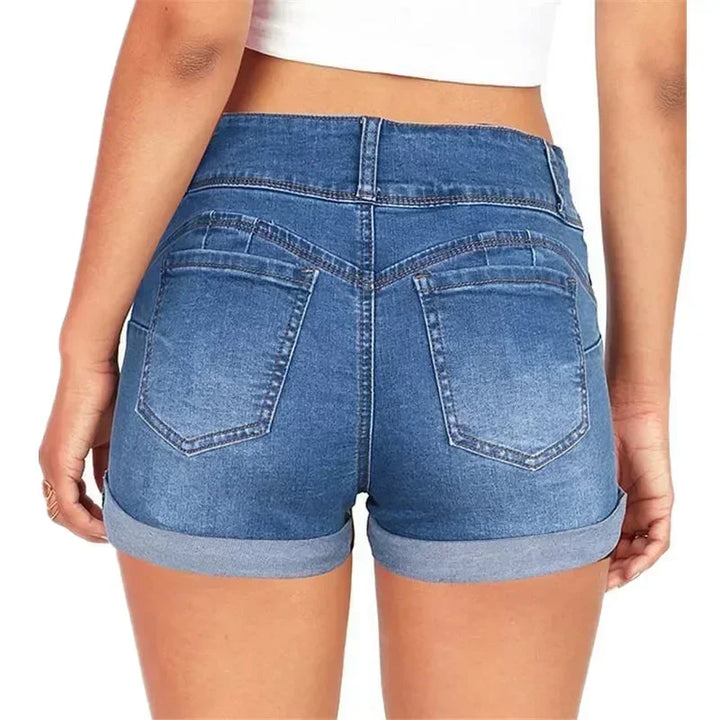 Versatile Waistband Denim Shorts