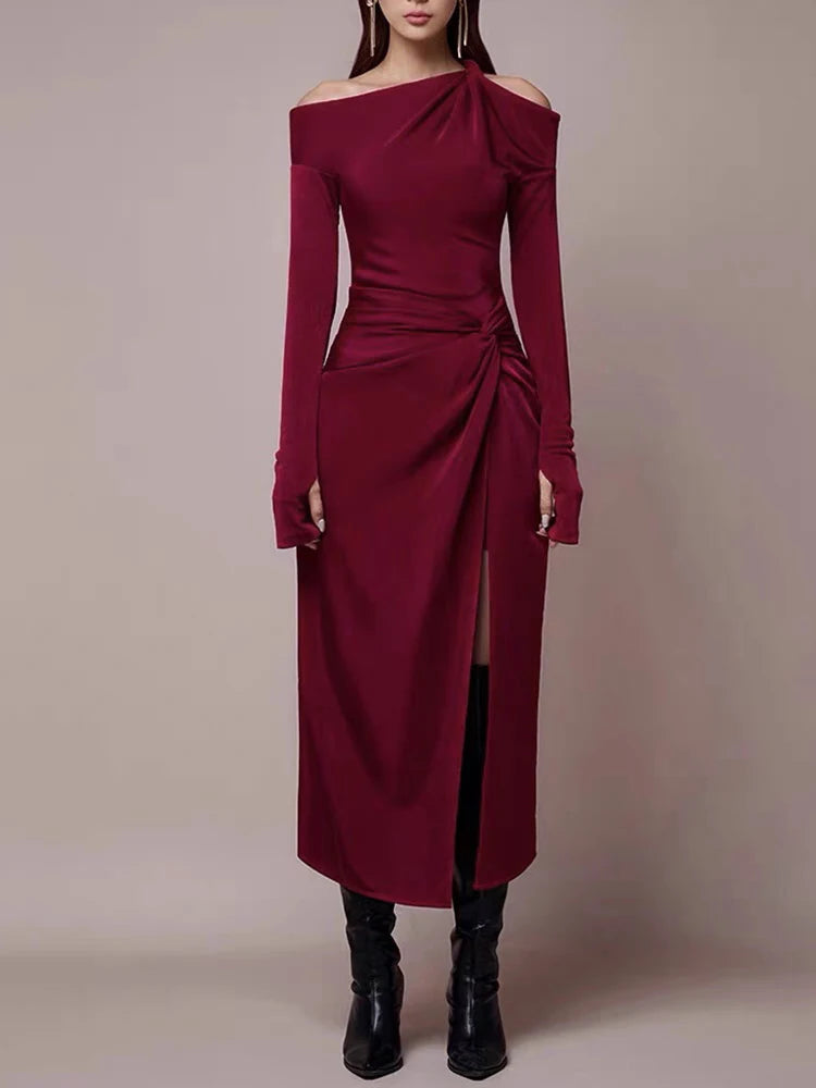 Minimalist Spliced Folds Dress