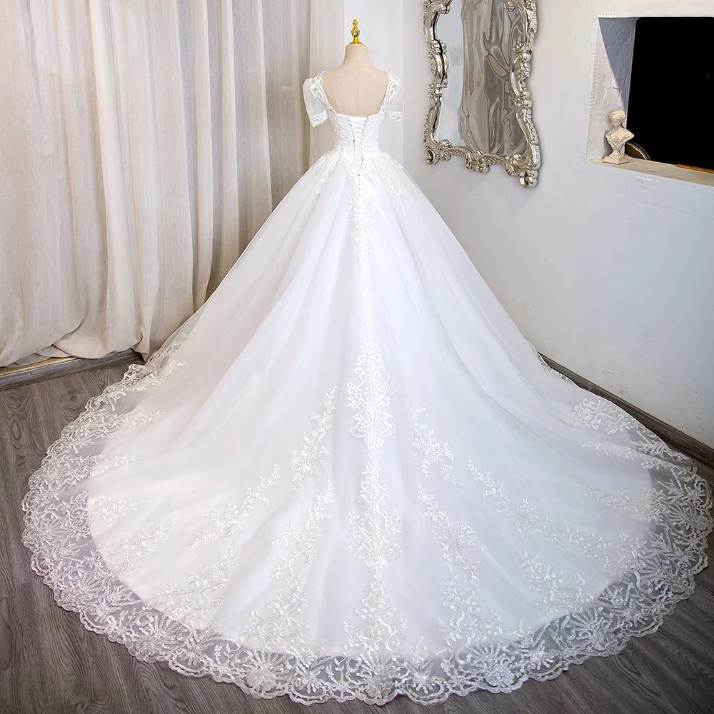 Romantic Luxury Lace Beaded Bridal Dress