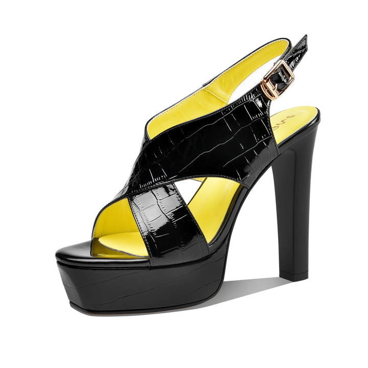 Stunning One Word Buckle Platform Sandals