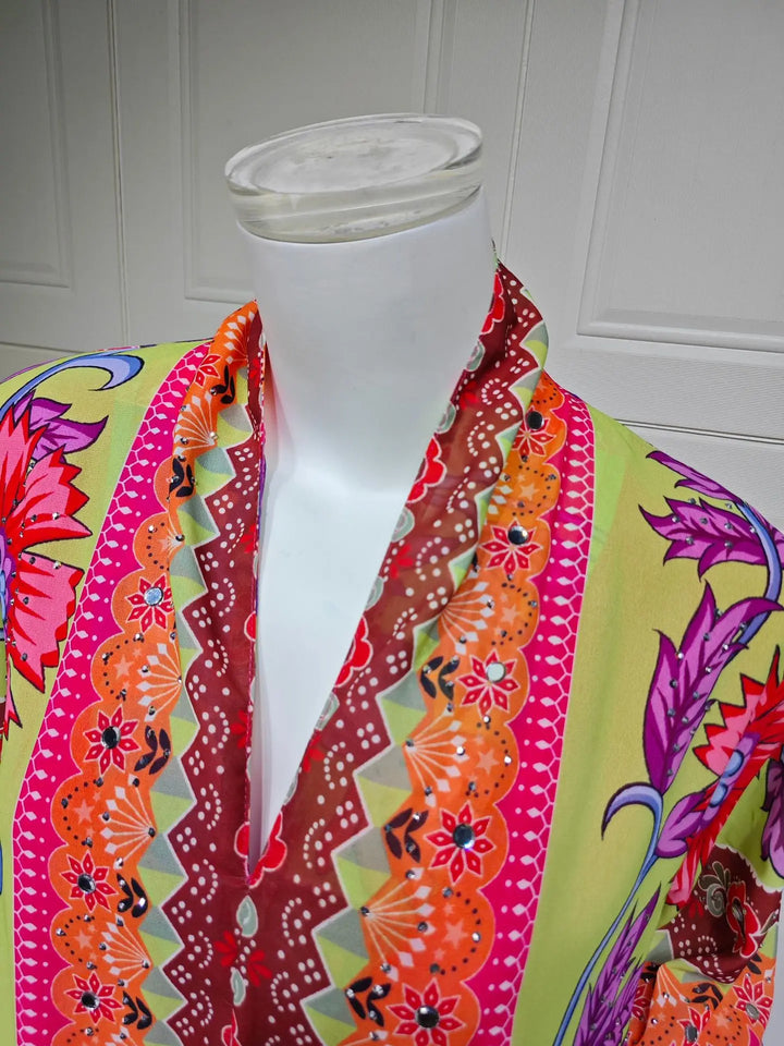 Delightful Diamond Print Abaya Dress