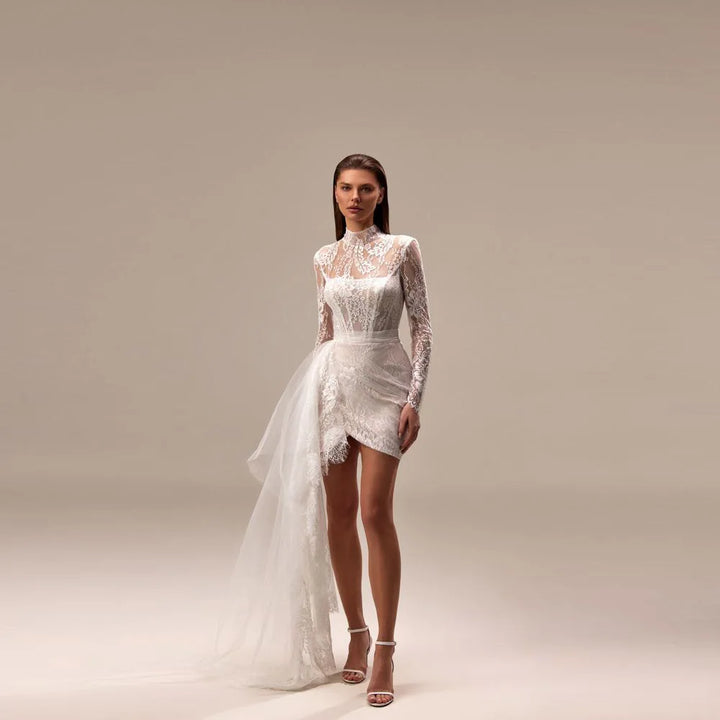 Lovely Falling Tulle Short Bridal Dress