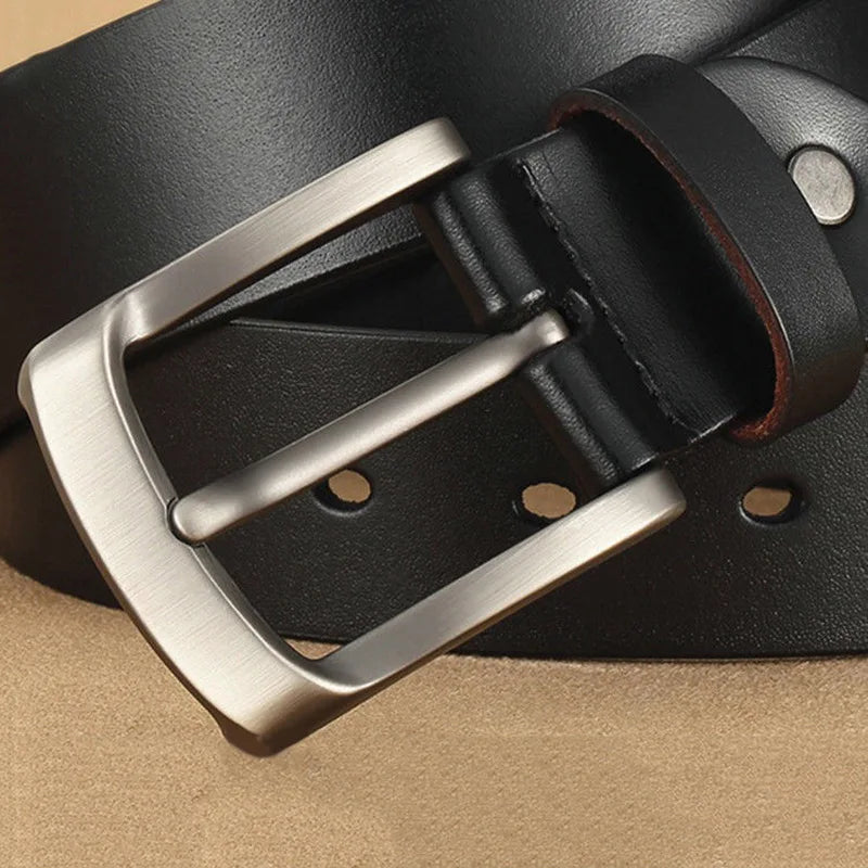 High-Quality Pin Buckle Men's Leather Belt
