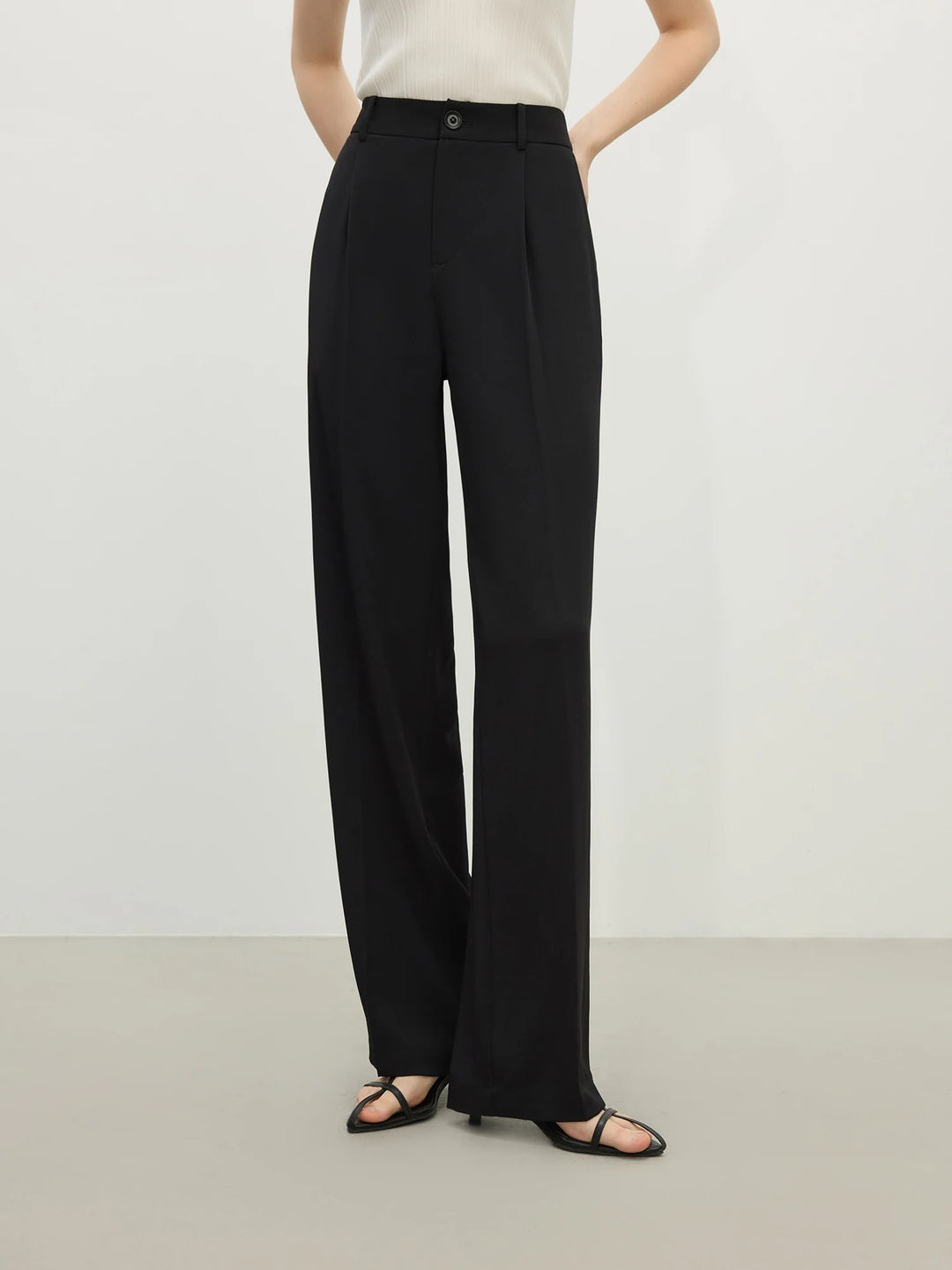 Stylish High Waist Draped Trousers
