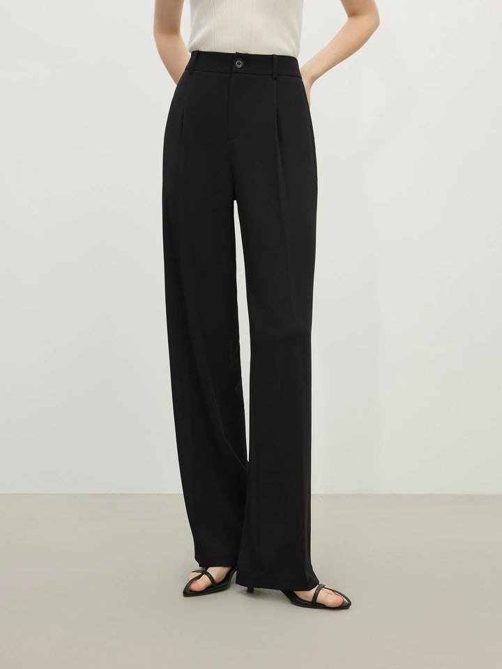 Stylish High Waist Draped Trousers