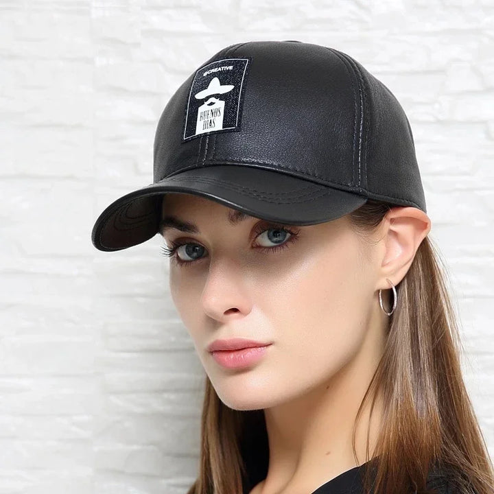 Stylish Soft Novelty Leather Casual Cap
