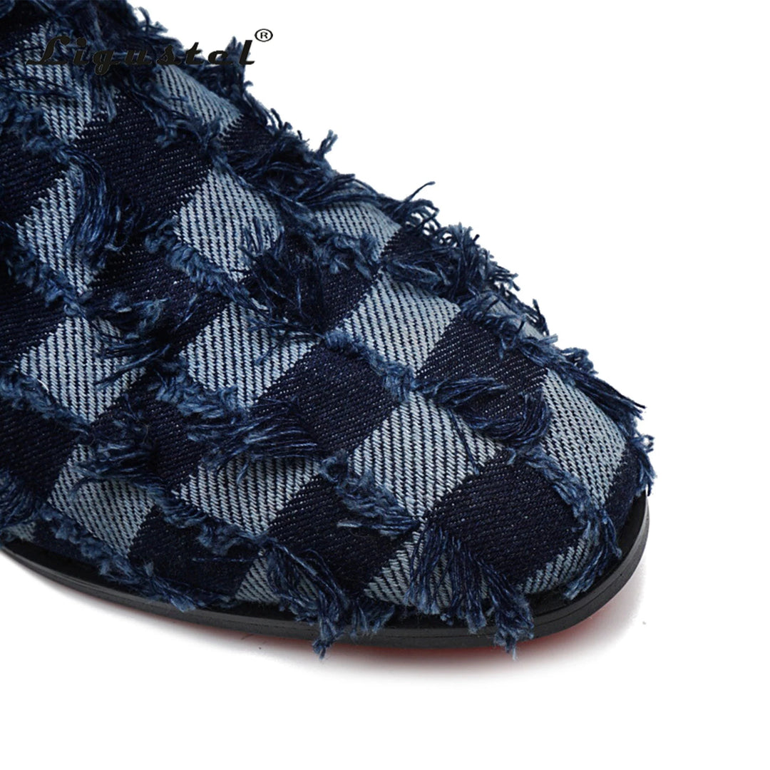 Denim Designer Men's Loafer Shoes