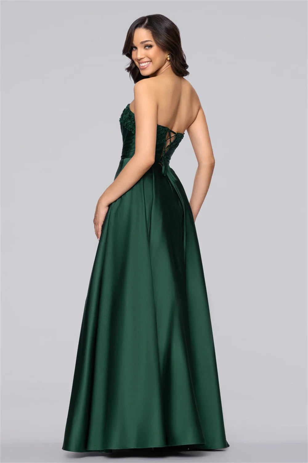 Regal Off-the-shoulder Satin Prom Gown