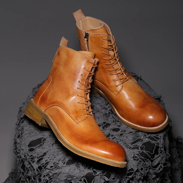 Grand High-Top Ankle Leather  Boots