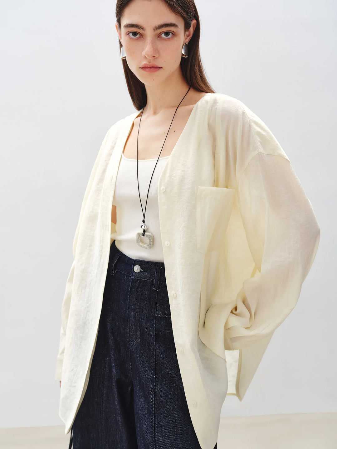 Comfortable V-Neck Linen Shirt