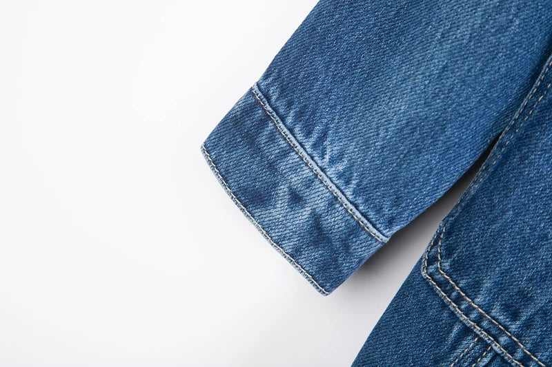 Regal Mid-Length Denim Jeans Coat