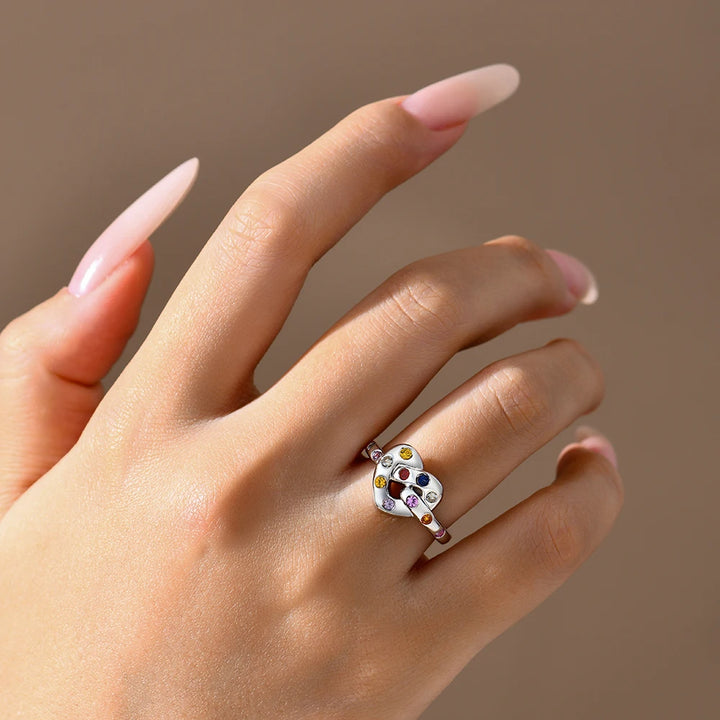 Fine Heart Sapphire Sterling Silver Ring