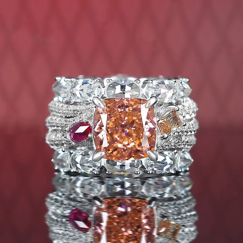 Luxury Ice Cut Synthetic Zircon Ring