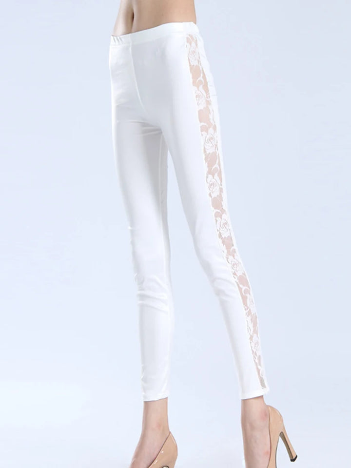 Side Hollow Out Lace Leggings