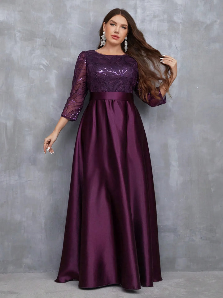 Alluring Satin Plus Size Formal Dress