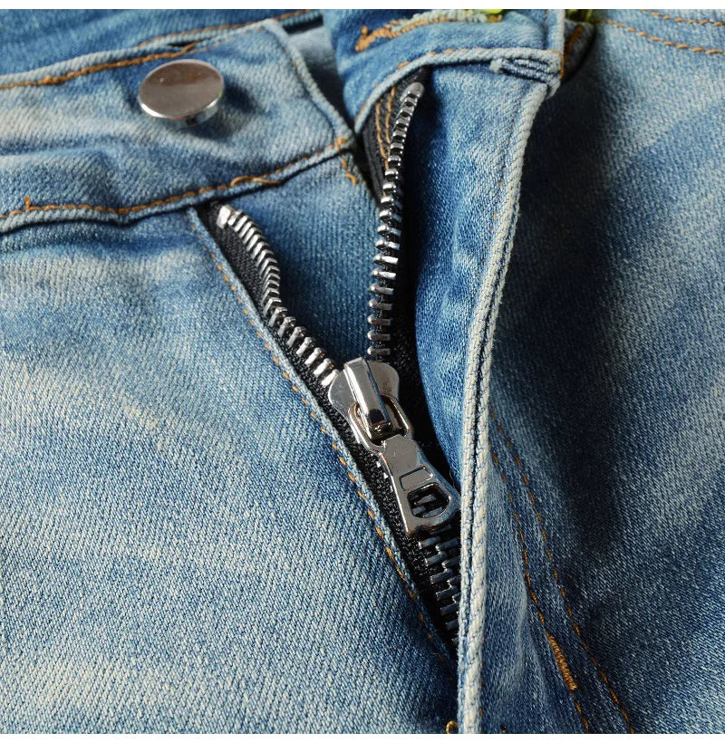 Stylish Distressed Painted Denim Jeans Pants