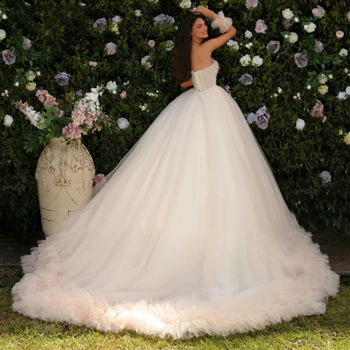 Exquisite Strapless A-Line Bridal Gown