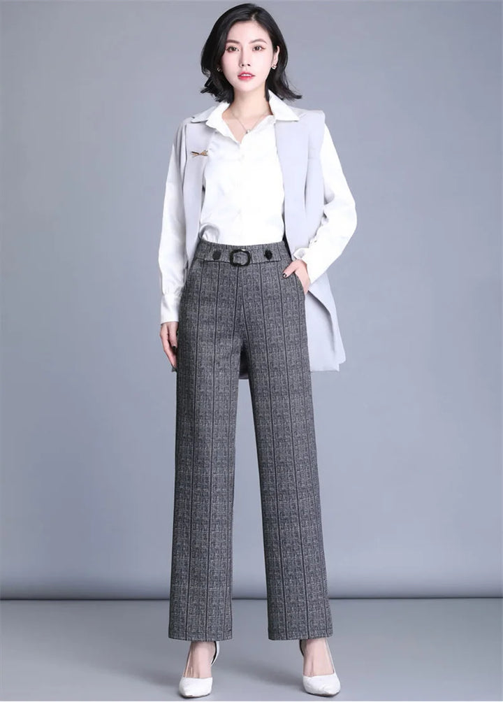 Comfortable Plaid Baggy Pants