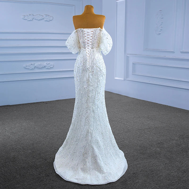 Glamorous Crystal Beaded Bridal Dress