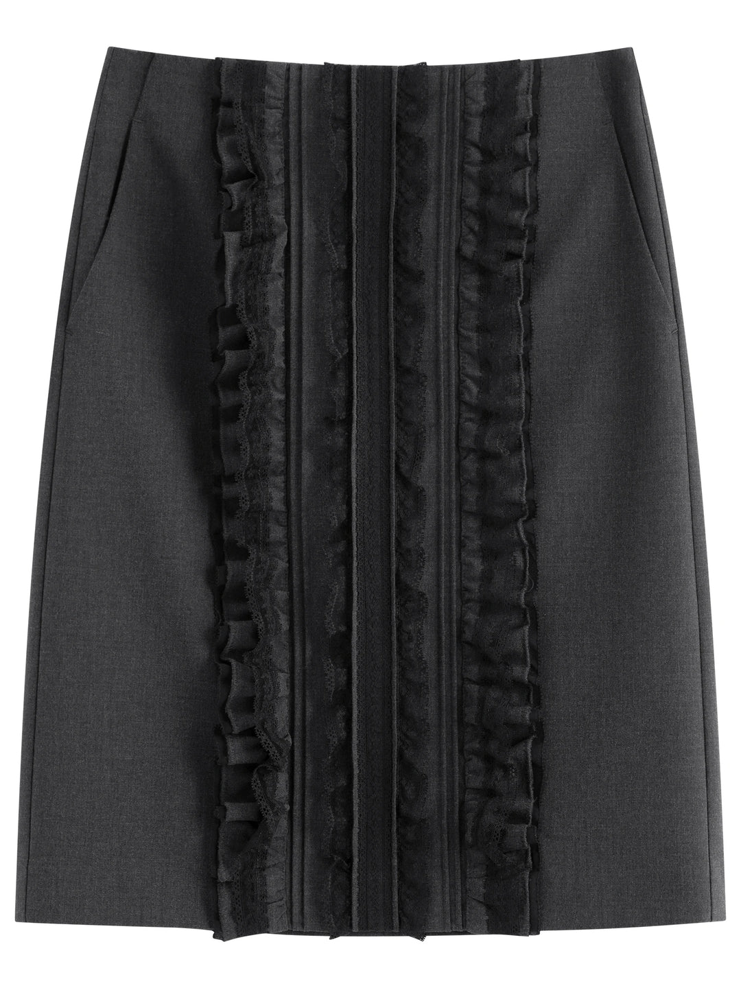 Charming Lace Trim Midi Skirt