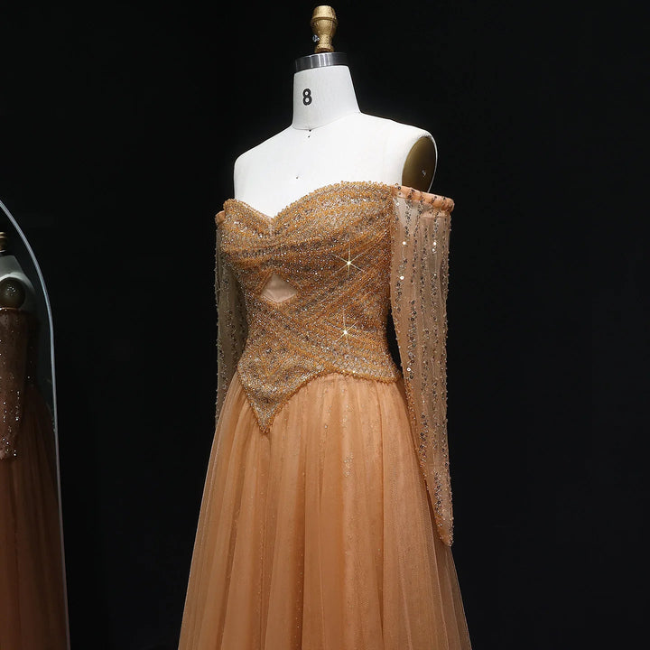Marvelous Sparkling Sequins Arabian Evening Dress