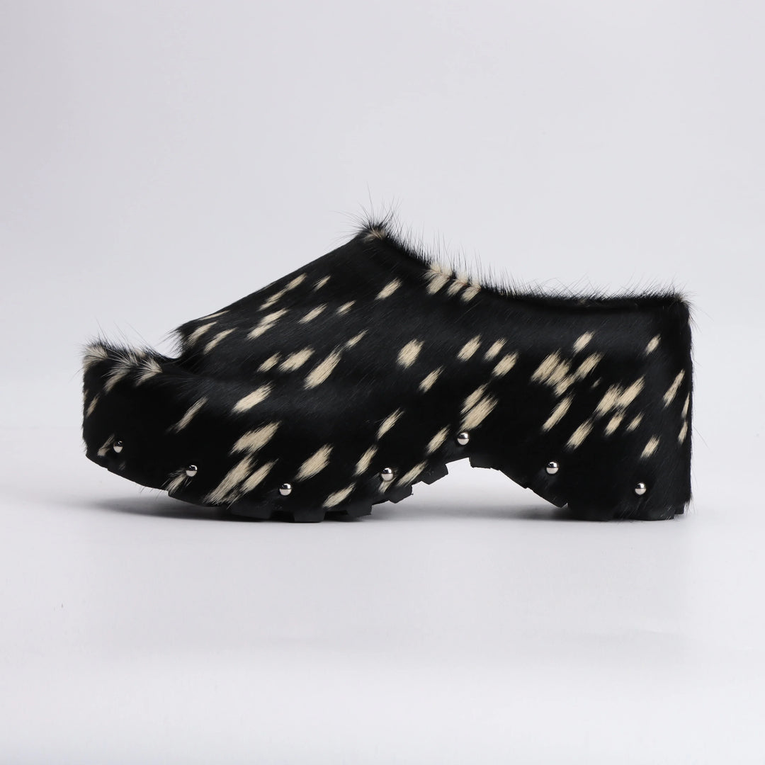 Soft Calf Hair Slip-On Mules