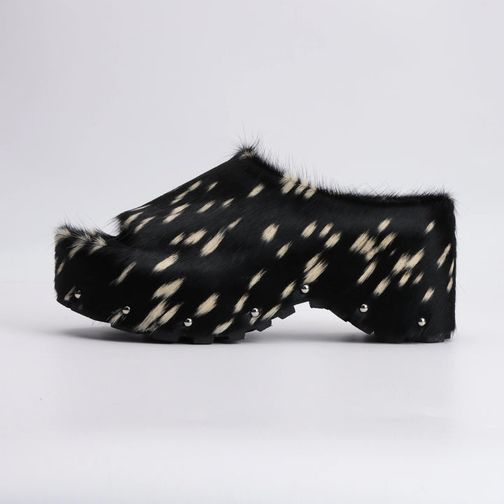 Soft Calf Hair Slip-On Mules