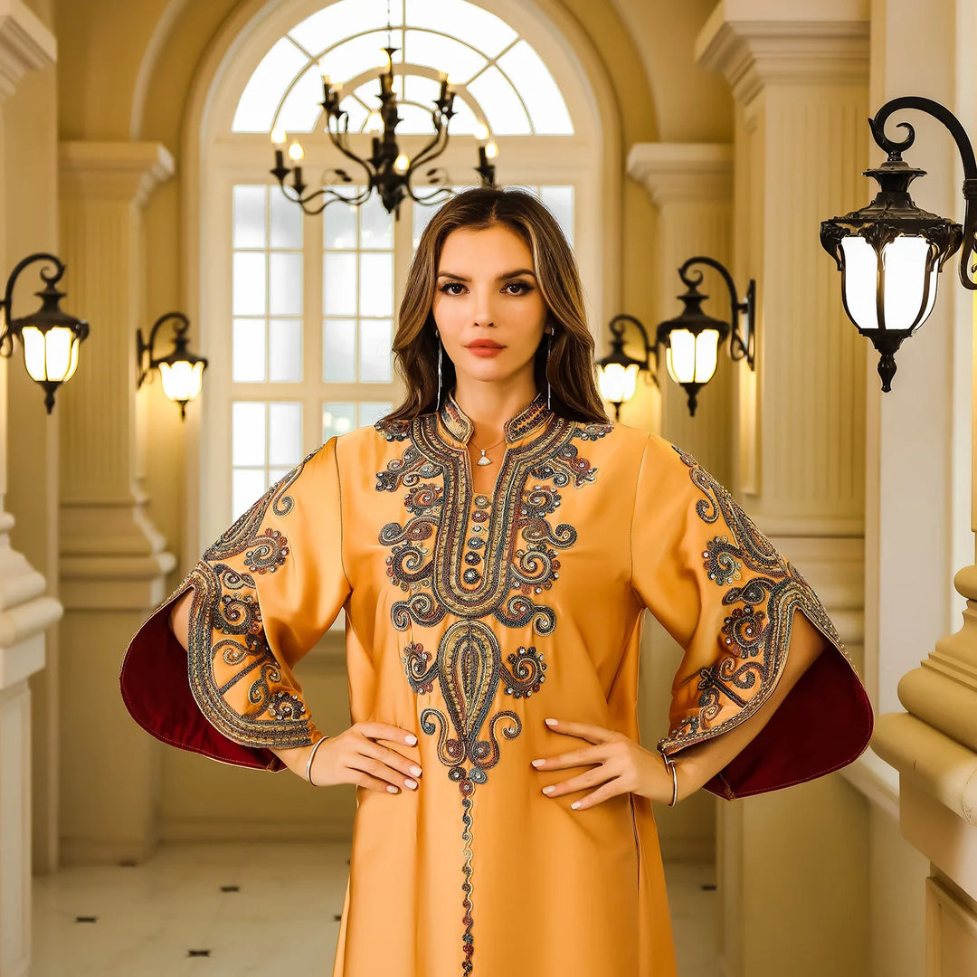 Elegant Embroidery Abaya Dress