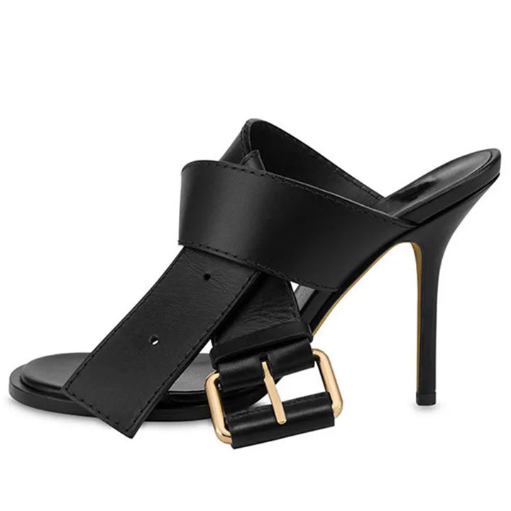 Refined Big Buckle High-Heel Sandals