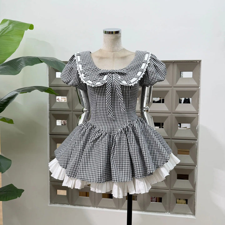 Stunning Lolita Bow Details Mini Dress