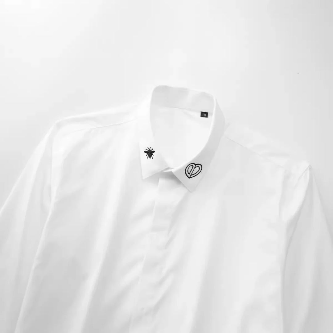 Bee Embroidered Cotton Shirt