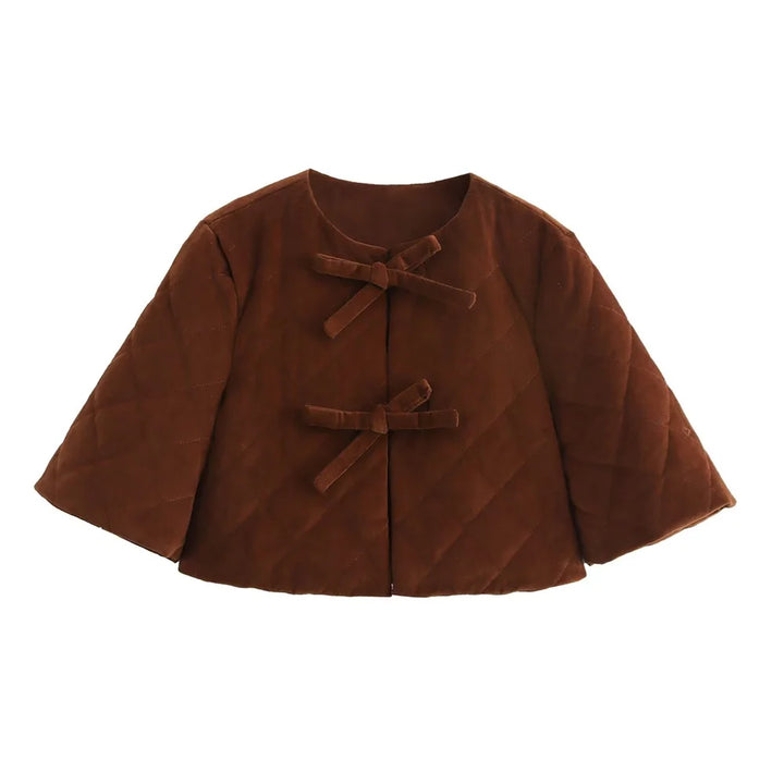 Delightful Bow Tie Short Coat