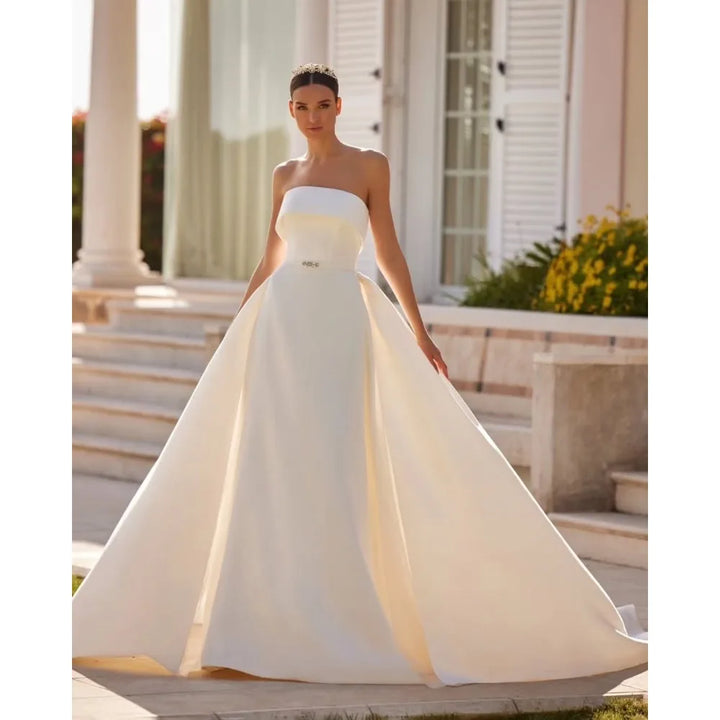 Lovely Beaded Waistband Wedding Dress