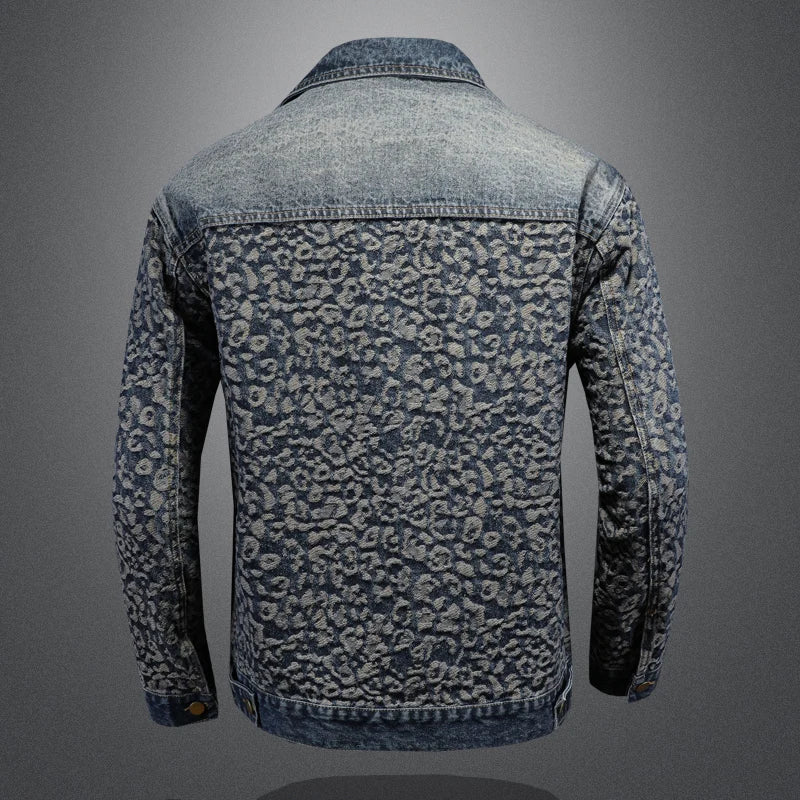 Premium Spliced Jacquard Denim Jacket