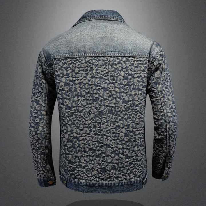 Premium Spliced Jacquard Denim Jacket