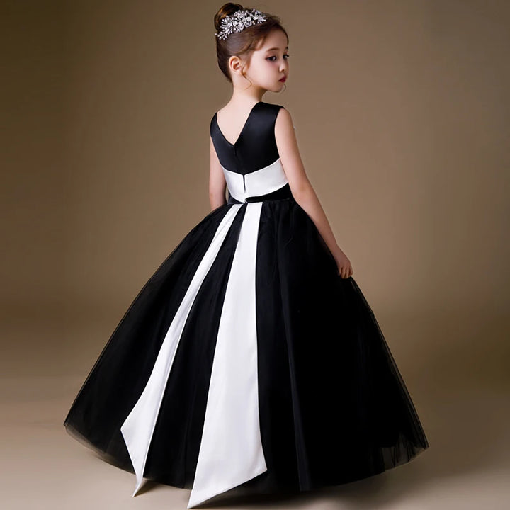 Robe de soirée sophistiquée à col rond pour fille