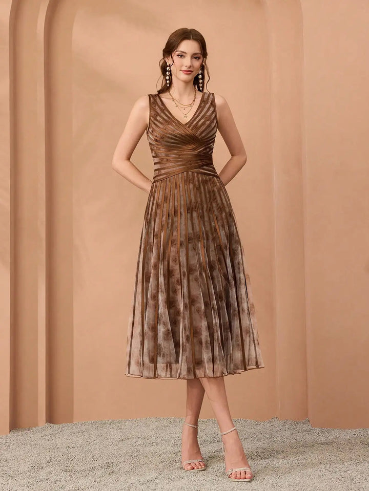 High-end Floral Printed Party Dress