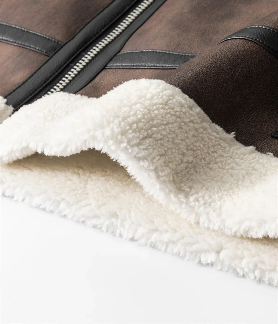 Handsome Thickened Fur PU Leather Coat