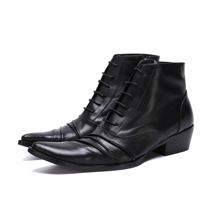 Chic Real Leather Derby Boots