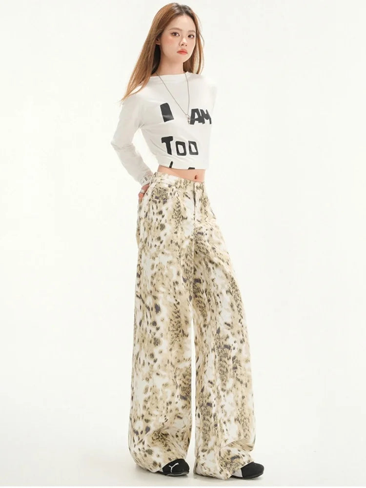 High Street Leopard Print Casual Pants