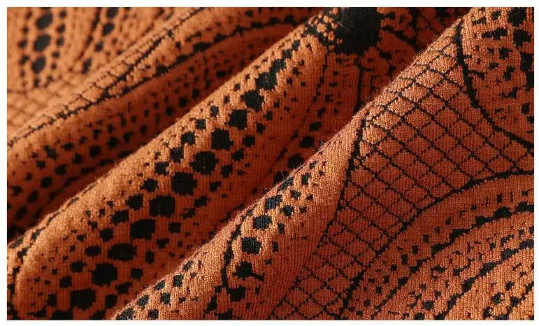 Casual Pumpkin Printed Knitted Jumper