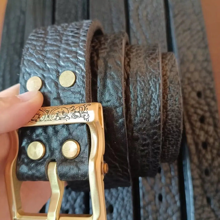 Trendy Handmade Thick Leather Belt