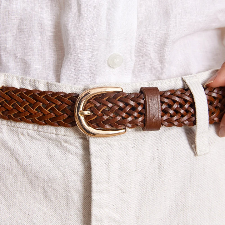Premium Leather Woven Belt